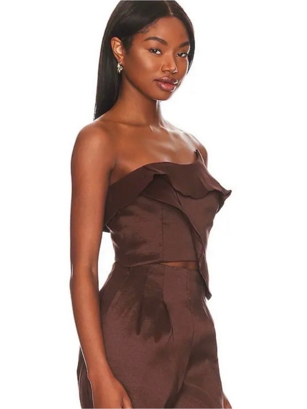 LPA - Penelopa Corset Top In Brown .